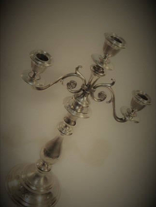 Antikni Srebrni Sviječnjak